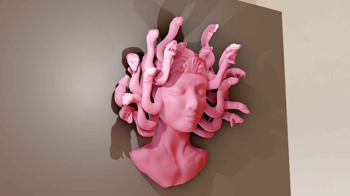Medusa başı duvar dekoru