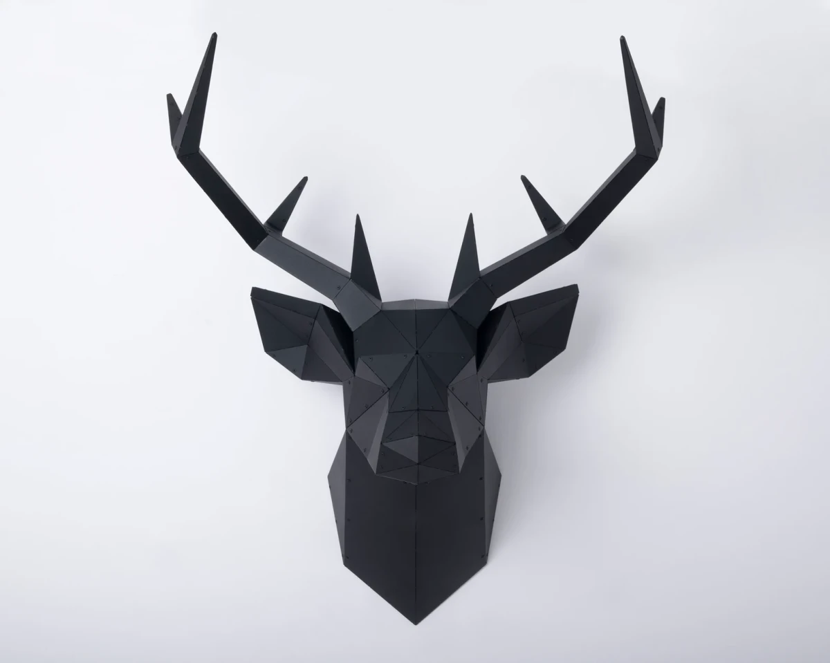 Geyik Başı 3D Metal Duvar Dekoru