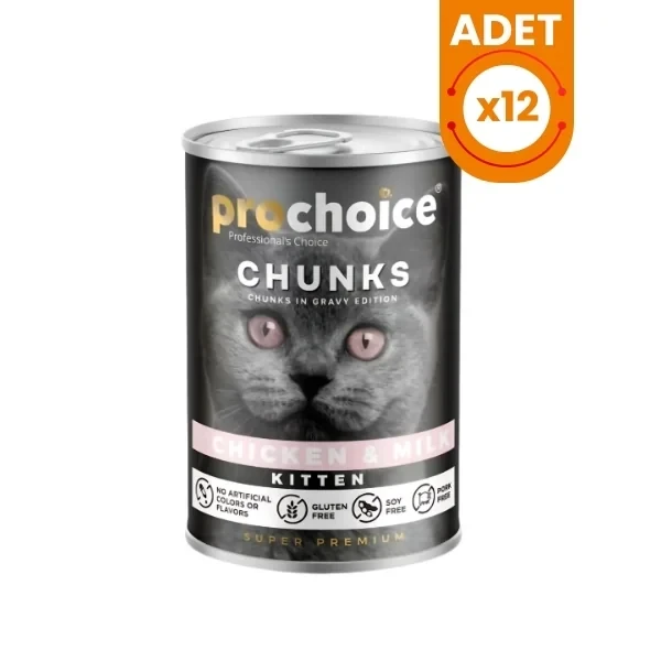 Pro Choice Gravy Soslu Tavuklu ve Sütlü Yavru Konserve Kedi Maması